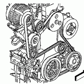 3400 V6 Serpentine Belt diagram.